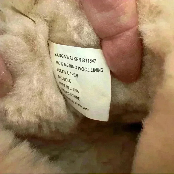 EMU Australia Kanga Walker Leather Boots Mocha Shearling Pink Size 24-30 Months - Picture 7 of 9